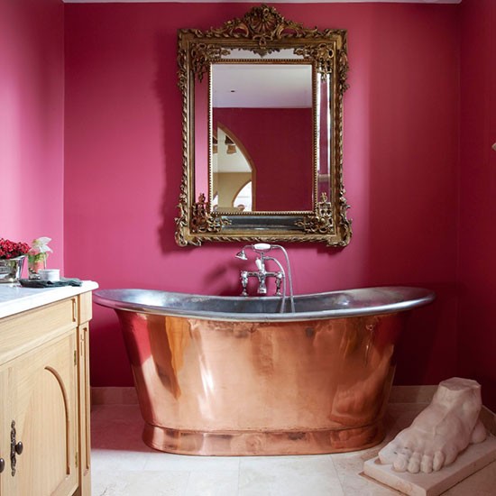 Hemidéer badrum rosa kunglig stil