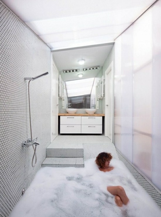 Levande idéer dröm badrum små mosaikplattor moderna