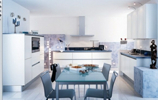 Levande idéer blåvitt kök minimalistiskt