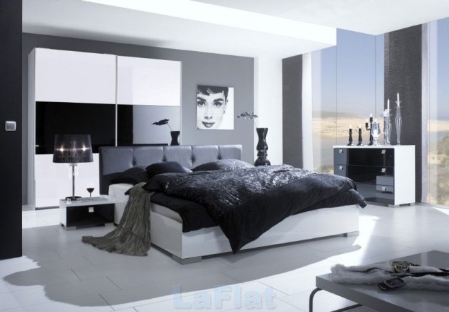 levande idéer för sovrumsdesign modern svartvitt enkelt