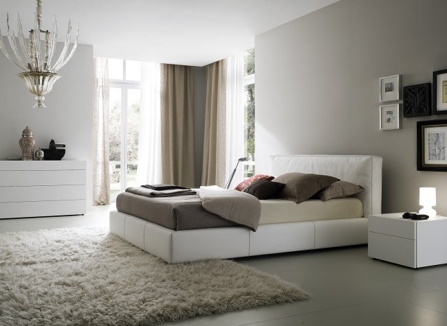 levande idéer sovrum design modern beige stoppad säng vit