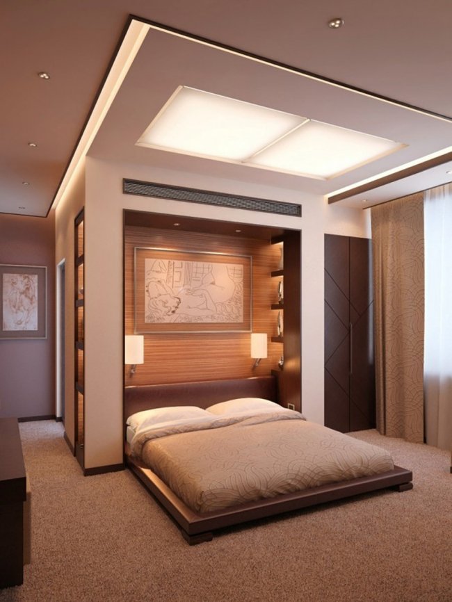 levande idéer sovrum design modern beige taklampa inbyggd