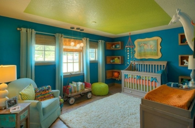 barnrum-barnrum-färger-vägg-blå-filt-grön