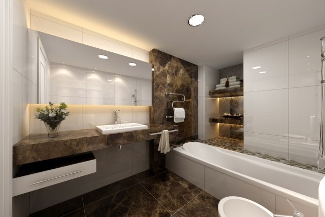 badrumsbilder brun-marmor-kakel-speglar-indirekt-belysning