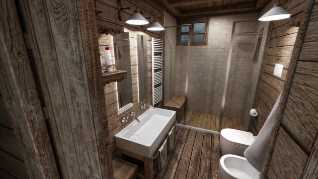 badrum-rustikt-trä-vägg-golv-duschkabin