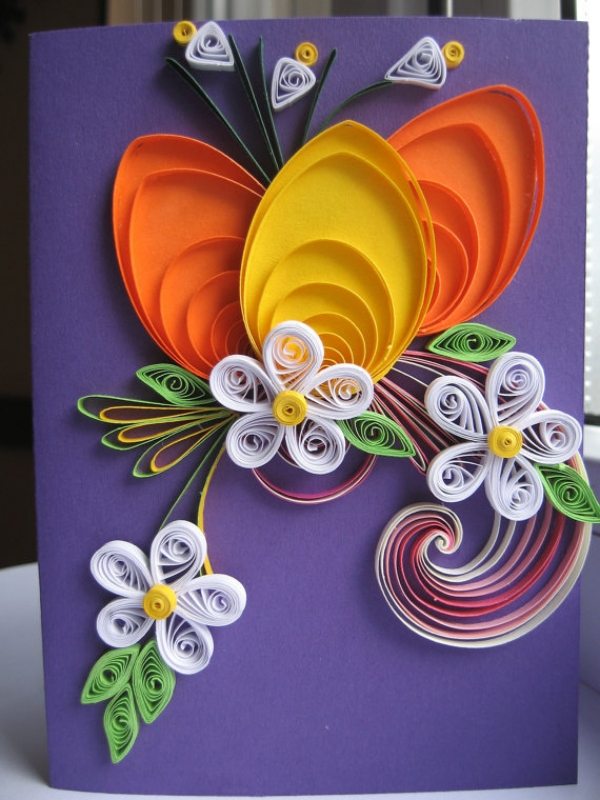 vår påsk hantverk-papper-blommor motiv-färgglada ornament-idéer