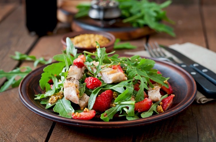 Vinaigrette recept för Rocket Chicken Jordgubbsallad