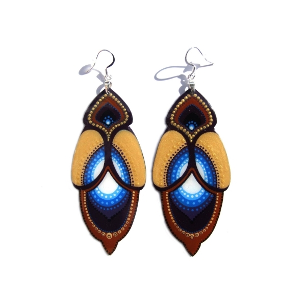 etnisk-dekoration-örhängen-brun-blå-design