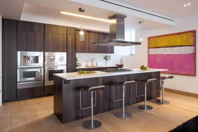 Designer kök modernt penthouse lägenhet inredning kreativa idéer