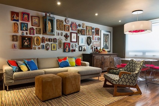 parkettgolv möbler stil eklektisk retro väggdekoration bildram