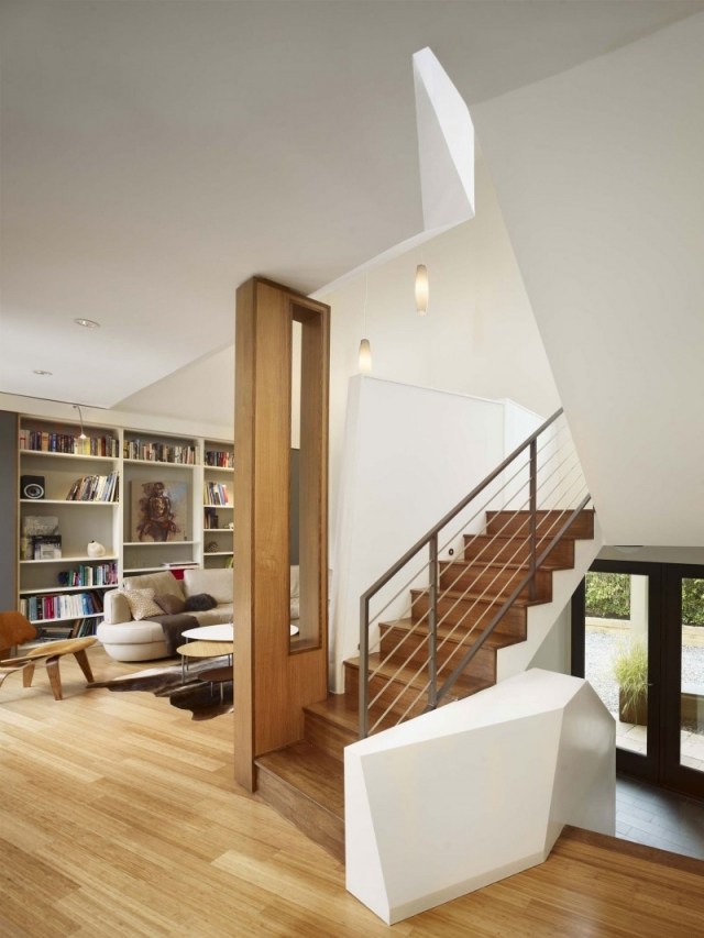 moderna möbler trägolv trappor