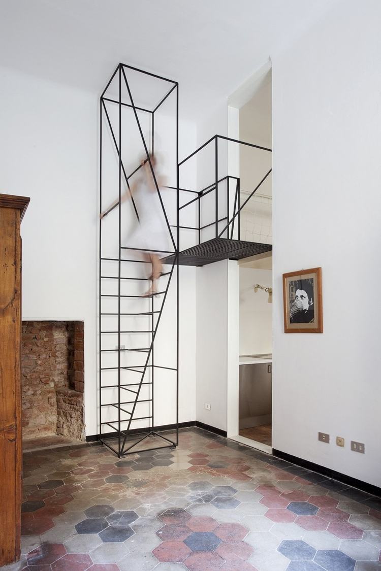 moderna-trappor-idéer-arkitekt-hus-minimalistisk-stål-ram