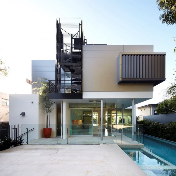 moderna-trappor-idéer-arkitekter-hus-utanför-trappor-stål-pool