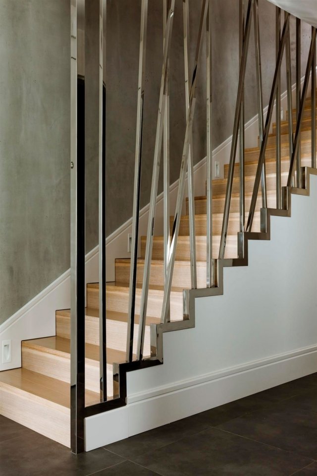 trappdesign trästeg stålram dekorativa