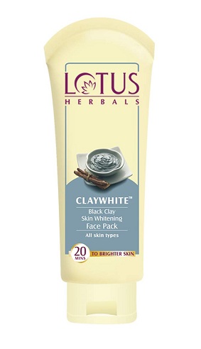 Μάσκα λεύκανσης δέρματος Lotus Herbals Clay White Black Clay Skin