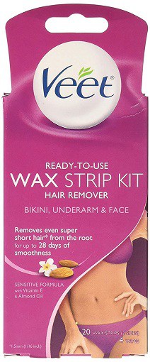 Veet Wax Strips Hair Remover για μπικίνι & amp; Περιοχή Μασχάλων