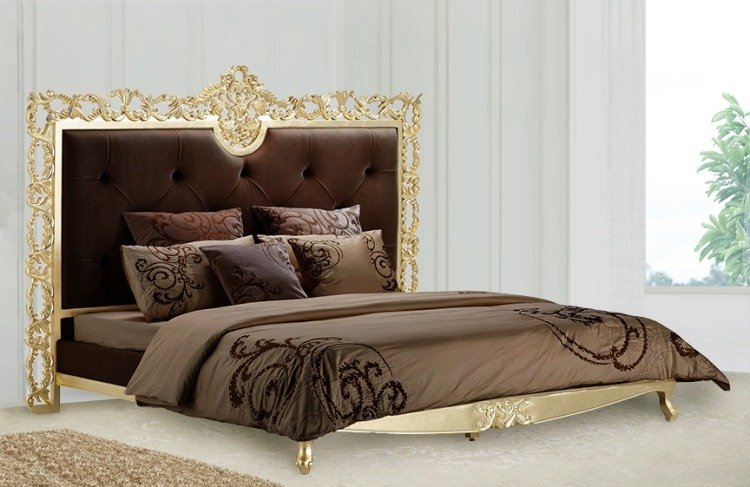 lyx-sovrum-gyllene-detaljerat-utarbetat-sänggavel-viktorianskt utseende
