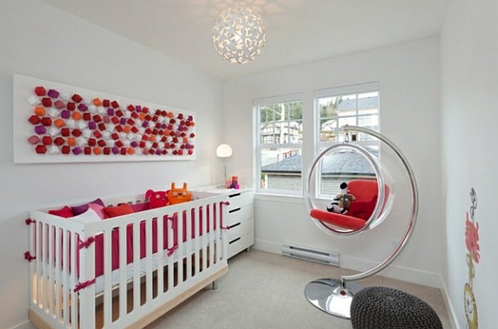 Baby room väggdekor gungstol