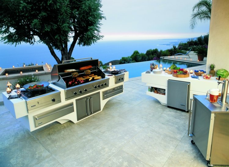 trädgård lounge modern-design-grill-stål-terrass