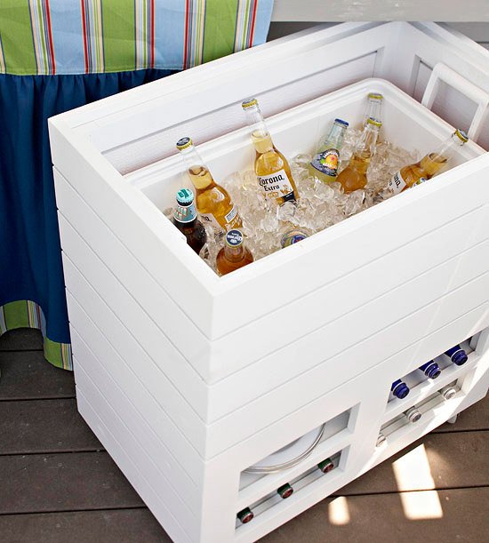 trädgård utomhus kök cool box öl