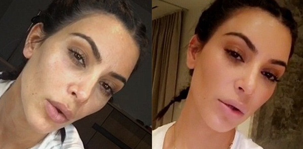 Kim Kardashian πριν και μετά το μακιγιάζ 1