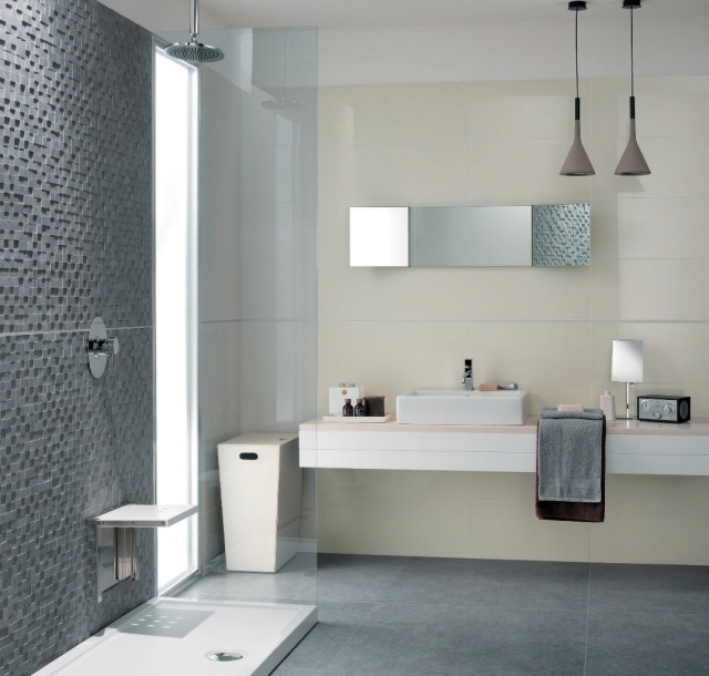 BW2 sten badrum badrum design grå kräm duschkabin