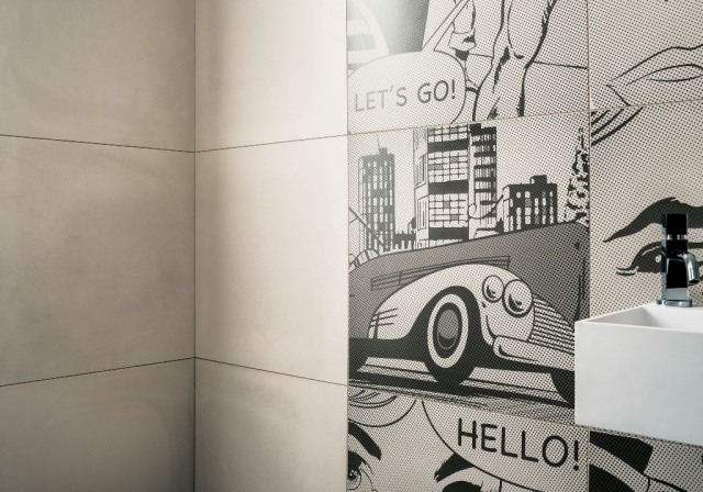 Nolita ideas badrumsdesign moderna plattor vägg grafiti deko