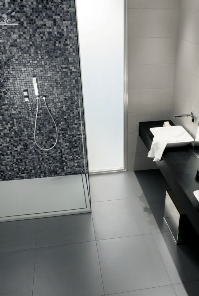 REPLAIN moderna idéer för badrumsdesign grå duschhandfat