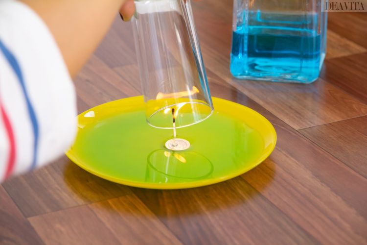 enkla experiment för barnfärgat vattenglasskydd