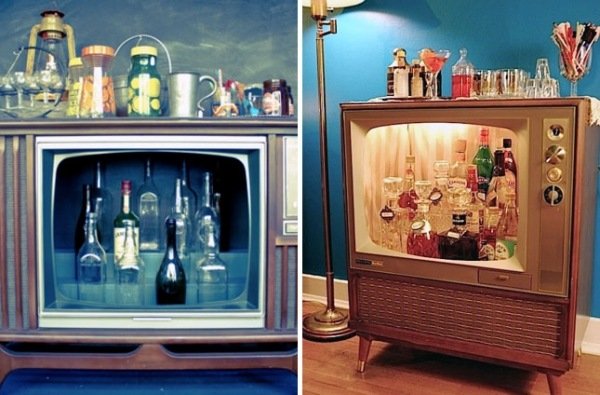 litet eget hus bar idéer gammal tv retro look