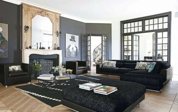 super-snygg-inredning-dekoration-svart-soffa