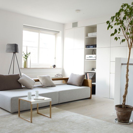 Levande idéer vardagsrum-vit enkel modern minimalistisk