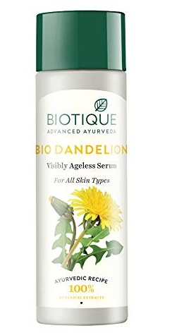 Biotique Bio Dandelion näkyvästi ikätön seerumi rasvaiselle iholle