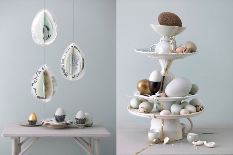 idéer-för-påsk-dekoration-ägg-papper-dessert-stativ-guld-accenter