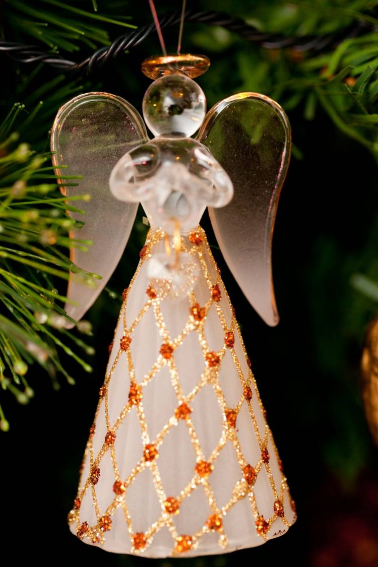 religiösa julmotiv ängeldekoration julgran smycken i vitguld