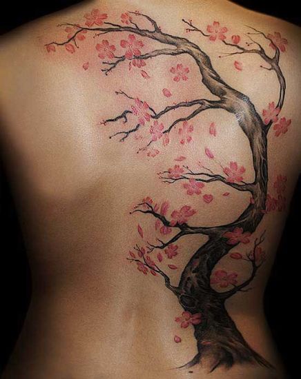 Kiinan kirsikankukkien tatuoinnit
