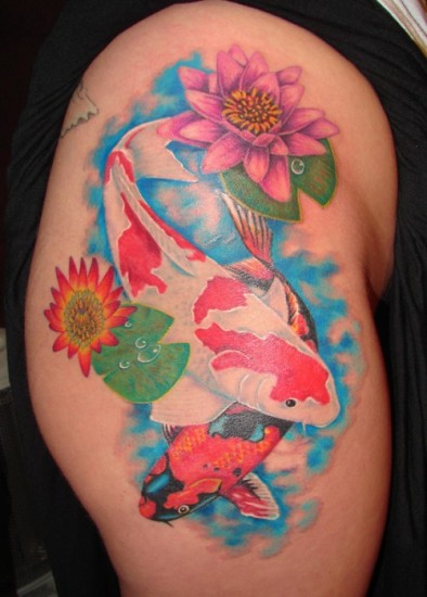 Pari Koi Fishes Tattoo