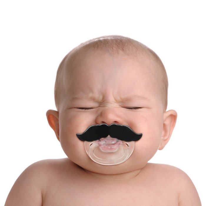 rolig-baby-gåvor-napp-mustasch-svart