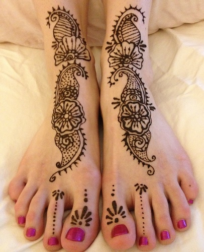 Floral Mehndi Design for Feet