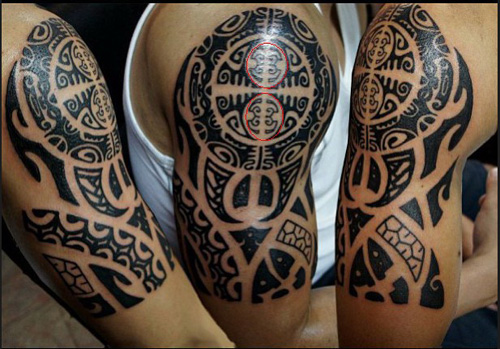 Ανθρώπινο σύμβολο μισό μανίκι τατουάζ Μαορί
