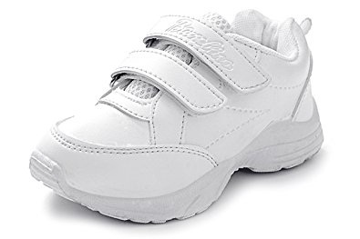 White Threes Straps School Shoes Boys