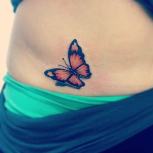 Butterfly Hip Tattoo Design