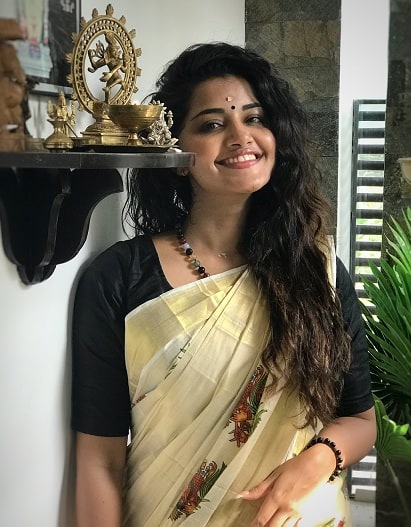 Kerala Saree με μαύρη μπλούζα