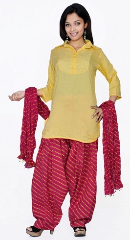Leheriya -painettu Salwar -puku