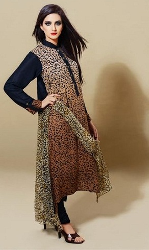Eläinpainatus Salwar Kameez
