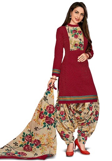 Punjabi -painettu Salwar -puku