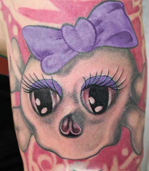 Σχέδια τατουάζ Girly Shape Skull