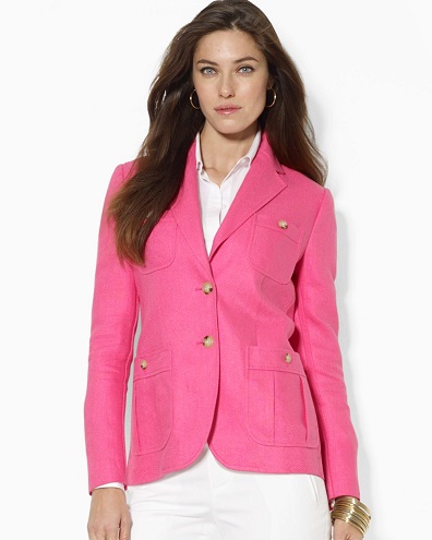 Pink Linen Blazer Γυναικείο