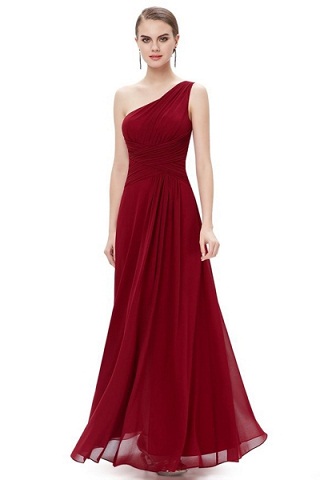 Κόκκινο βραδινό φόρεμα με έναν ώμο