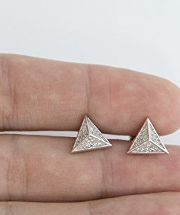 Απλό τρίγωνο ασημένια σκουλαρίκια